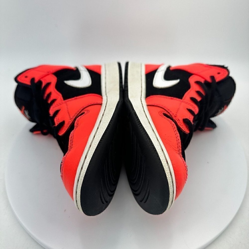 Nike Air Jordan 1 Mid Youth Size 4.5Y 554725-061 Infrared Black White Shoes - Picture 9 of 13